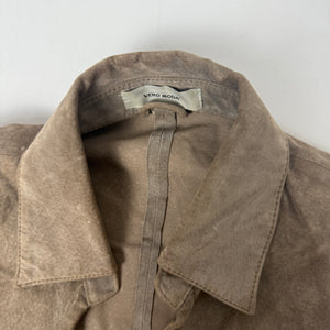 Beige real suede leather tie up jacket (S/M)