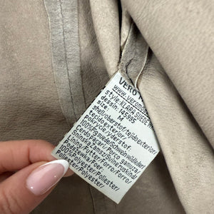 Beige real suede leather tie up jacket (S/M)