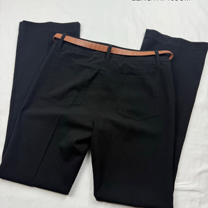 Black low waist office baggy pants with belt (S/M)