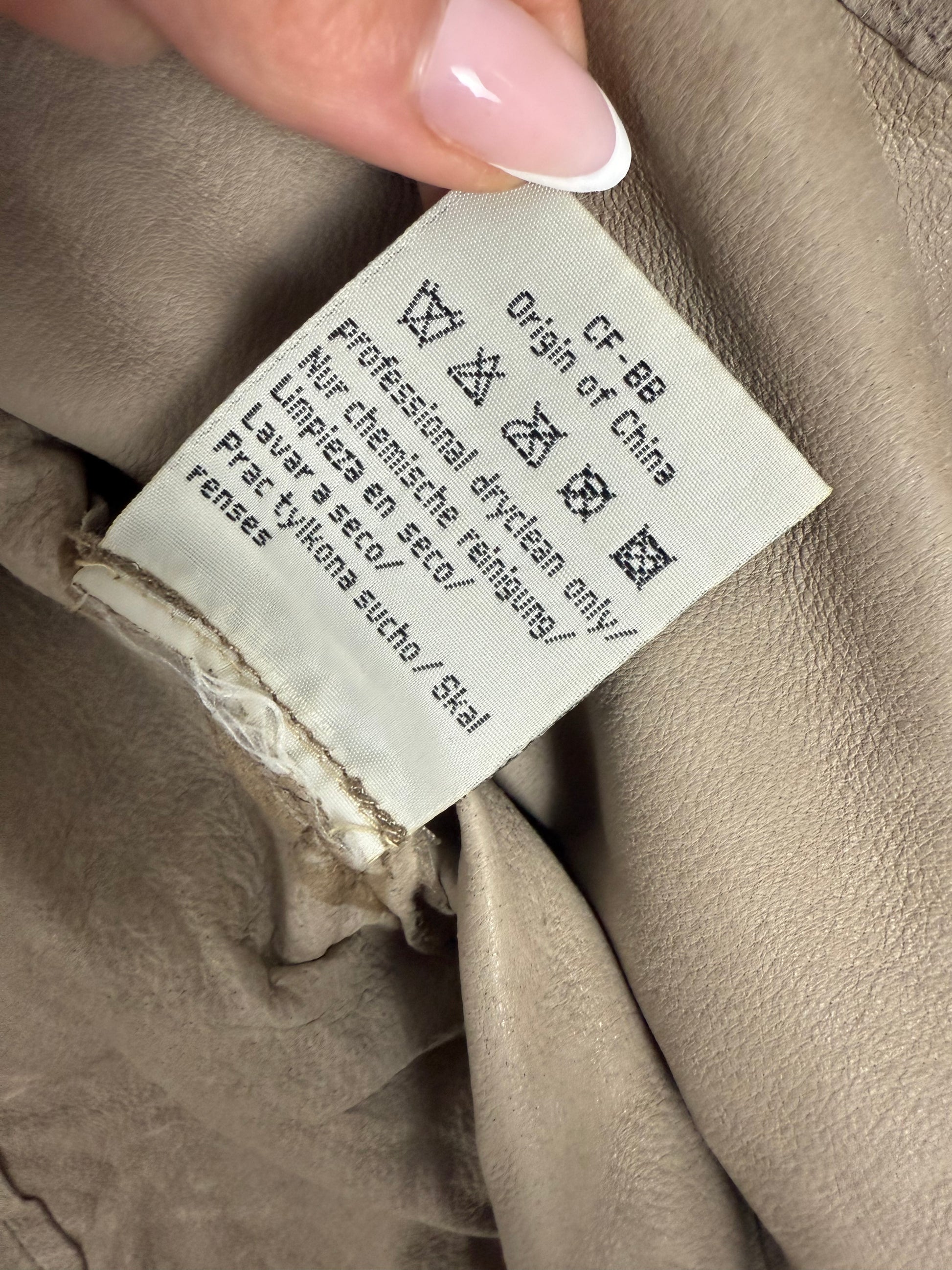 Beige real suede leather tie up jacket (S/M)