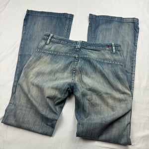 Blue denim low waist flare pants (S/M)