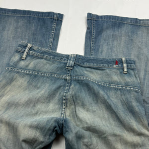 Blue denim low waist flare pants (S/M)