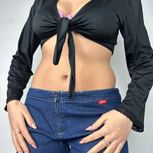 Black bolero lycra long sleeves top (S/M)