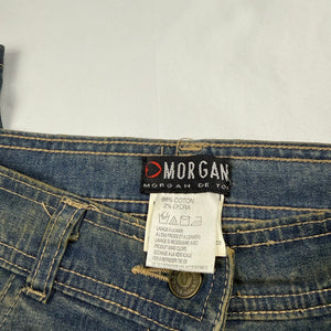 Blue denim mid rise flare bootcut pants (S/M)