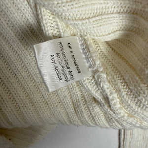White ribbed zip up cardigan jumper (XL)