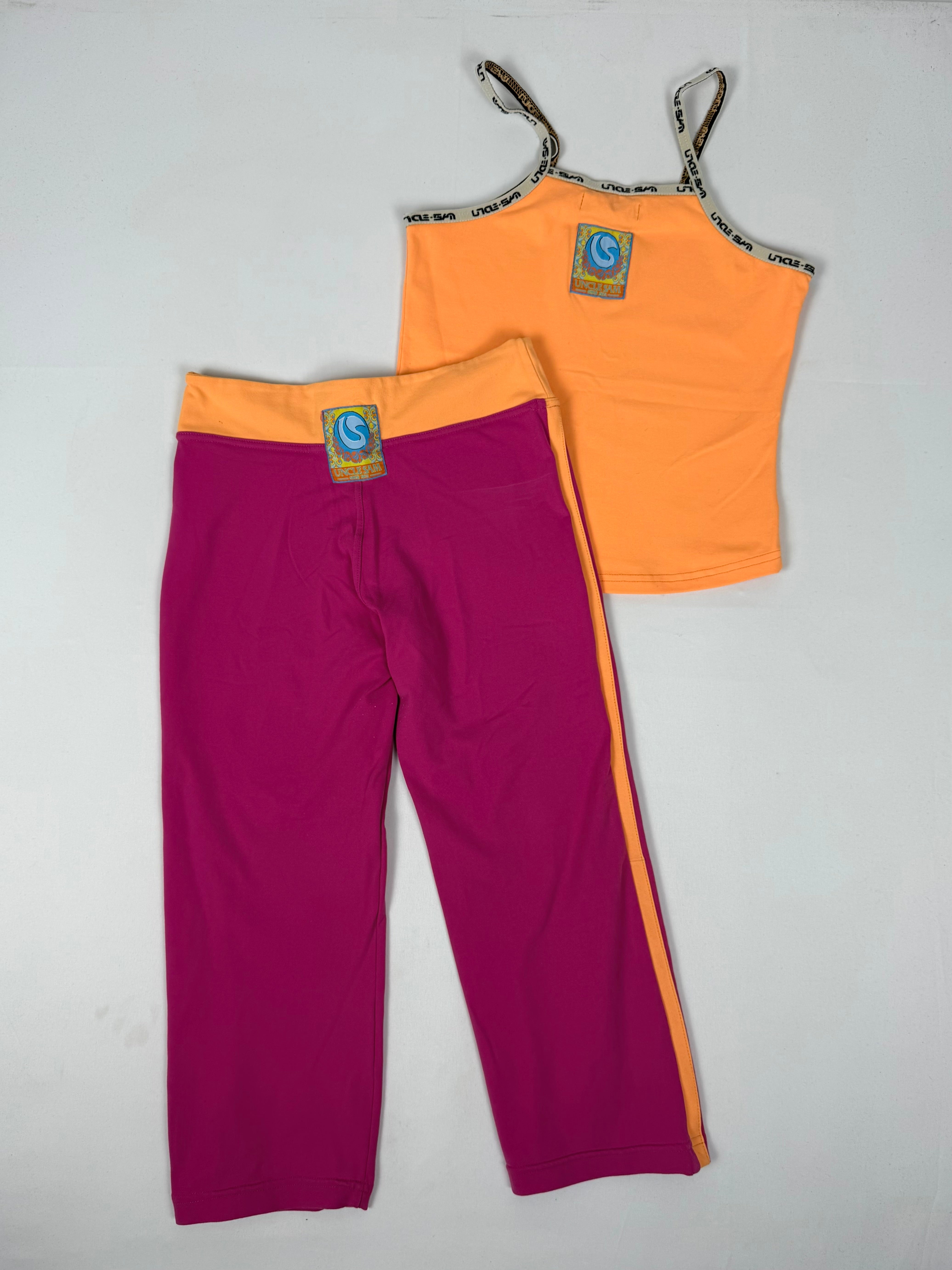 Pink activewear capri pants + top set (S)