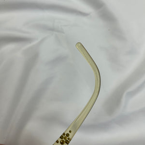 Cream office siren glasses with rhinestones logo (with prescription)