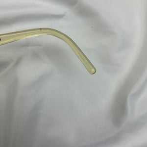Cream office siren glasses with rhinestones logo (with prescription)