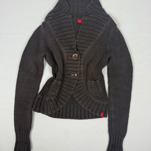 Brown buttons up cardigan jumper (S)