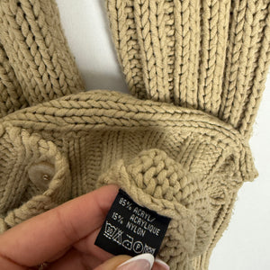 Beige hooded cardigan jumper (S)