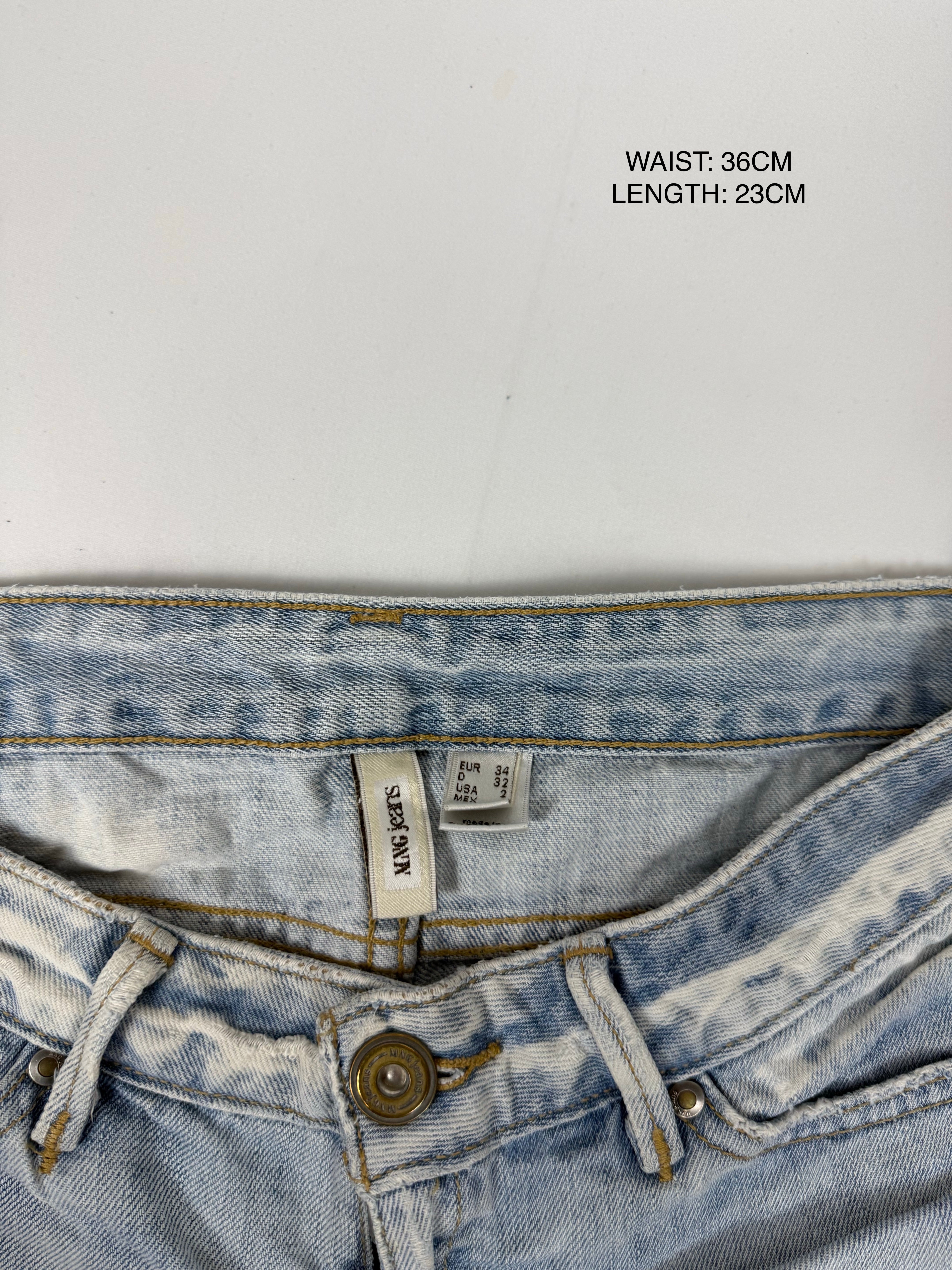 Blue denim low rise mini short (XS/S)