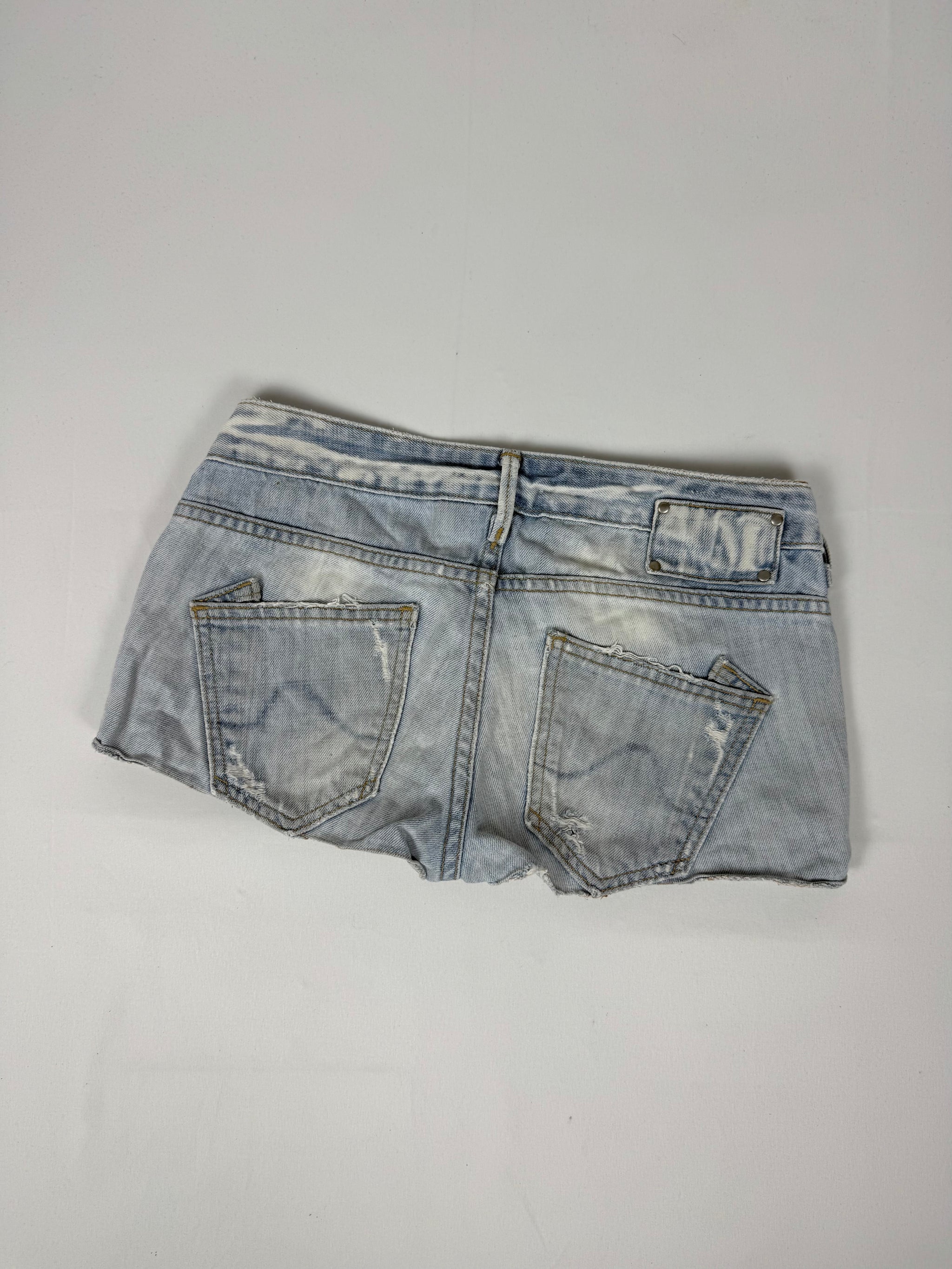 Blue denim low rise mini short (XS/S)