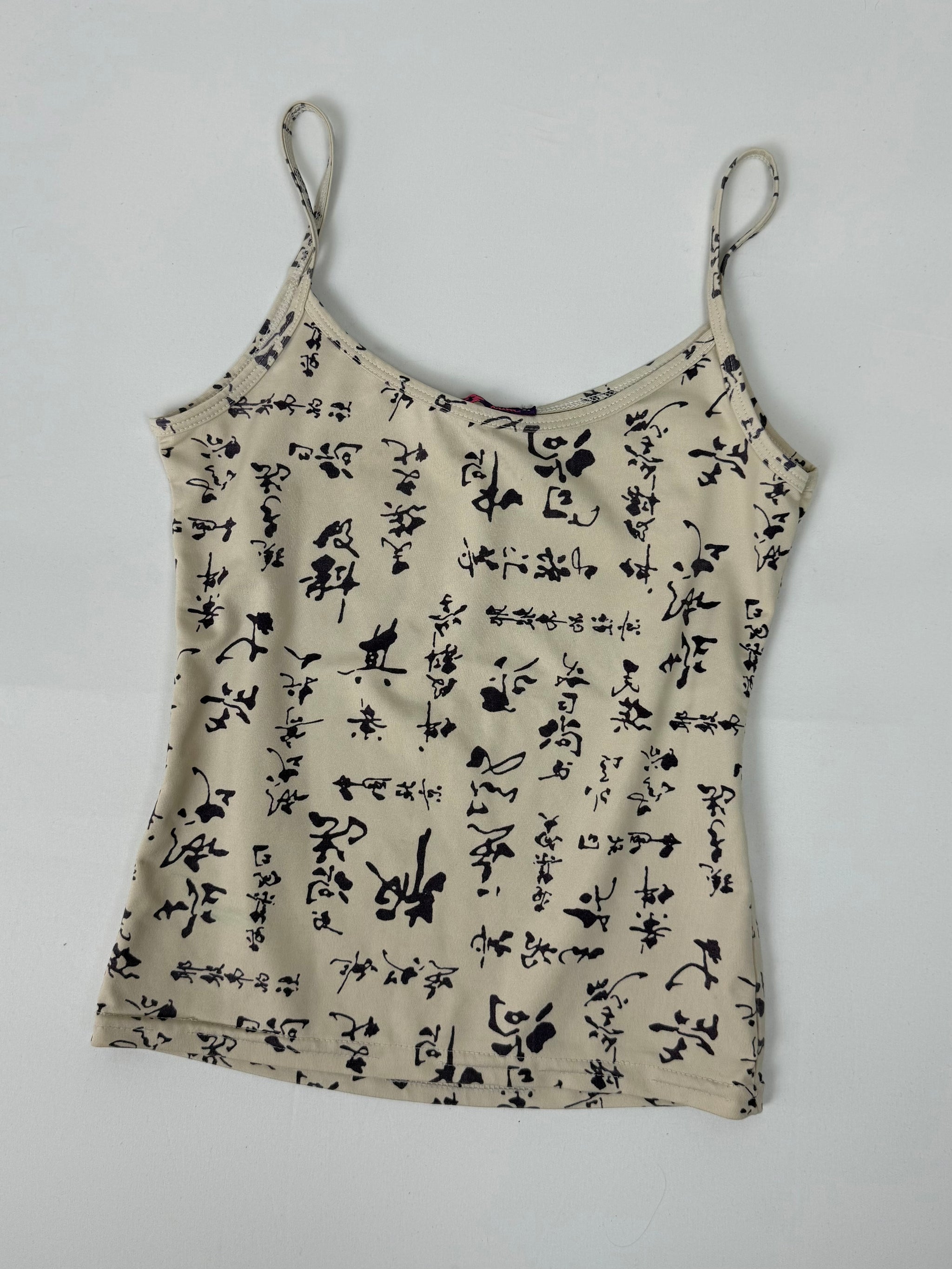 Beige graphic cami top (S)