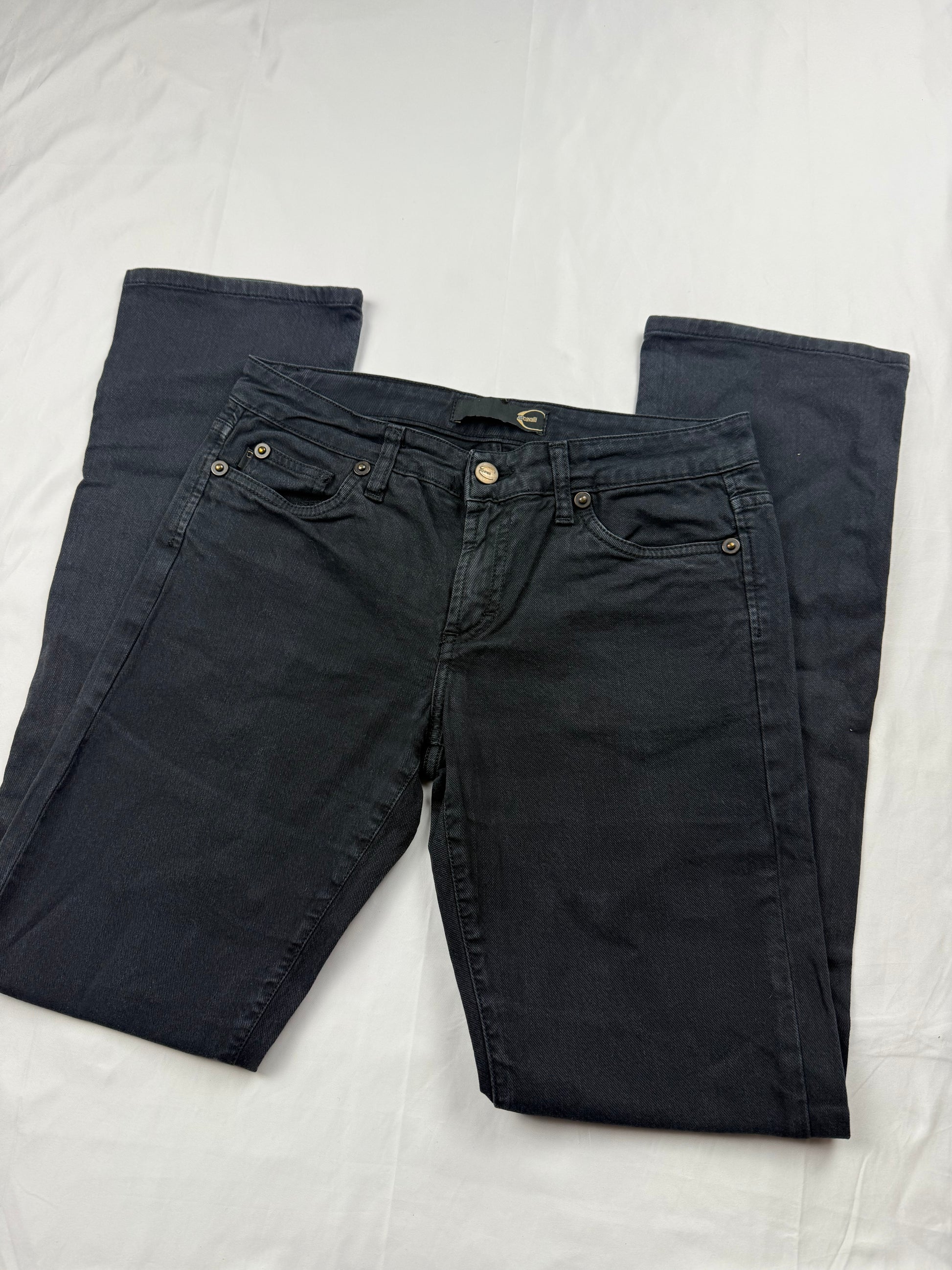 Grey denim low rise bootcut pants (S/M)