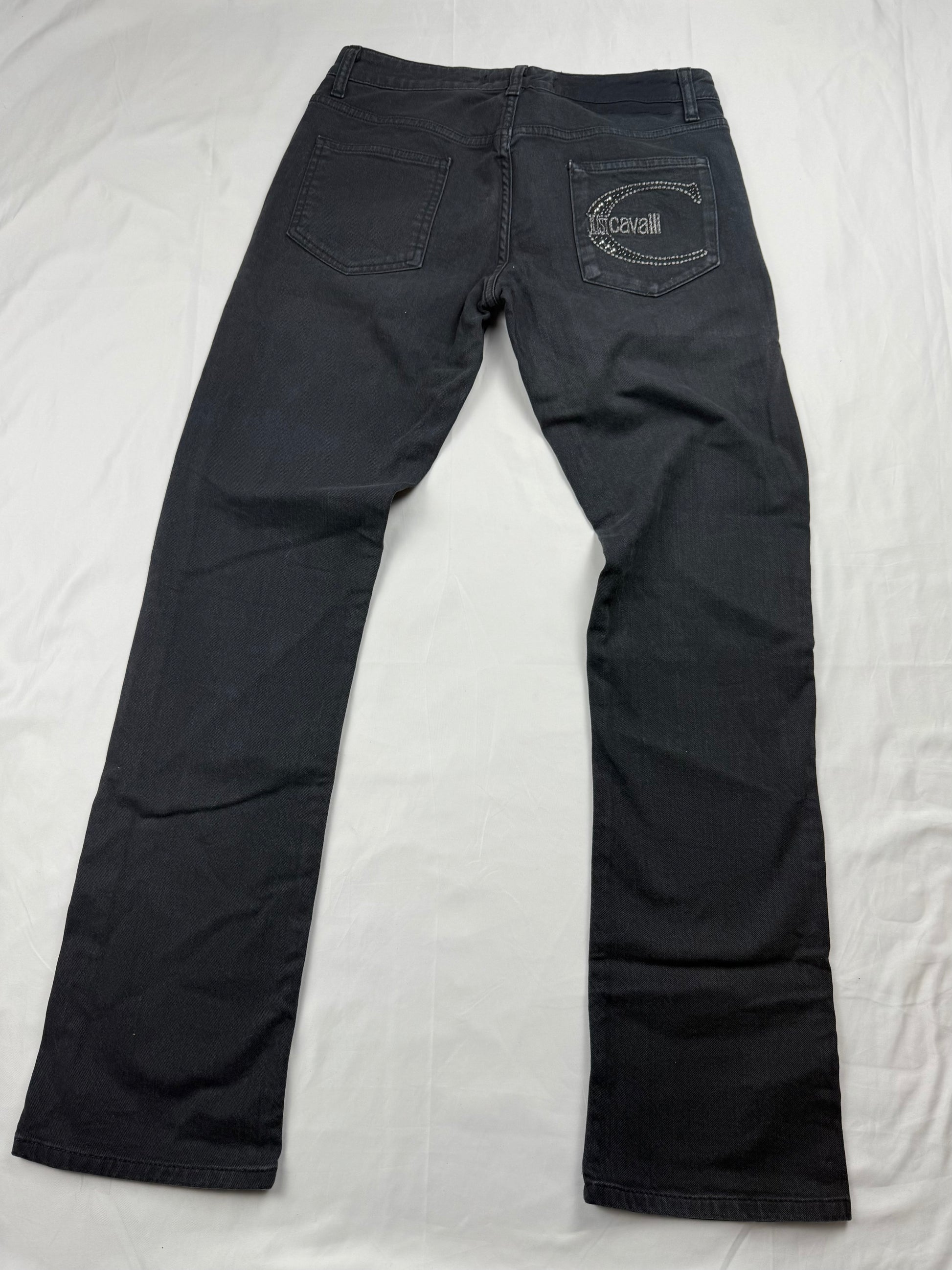 Grey denim low rise bootcut pants (S/M)