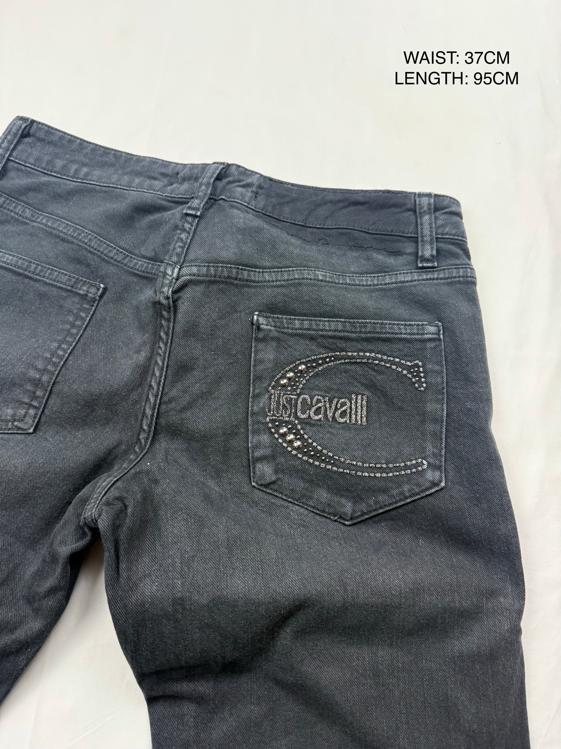 Grey denim low rise bootcut pants (S/M)