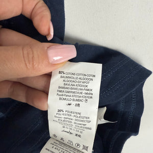 Blue V neck cotton long sleeves top  (S/M)