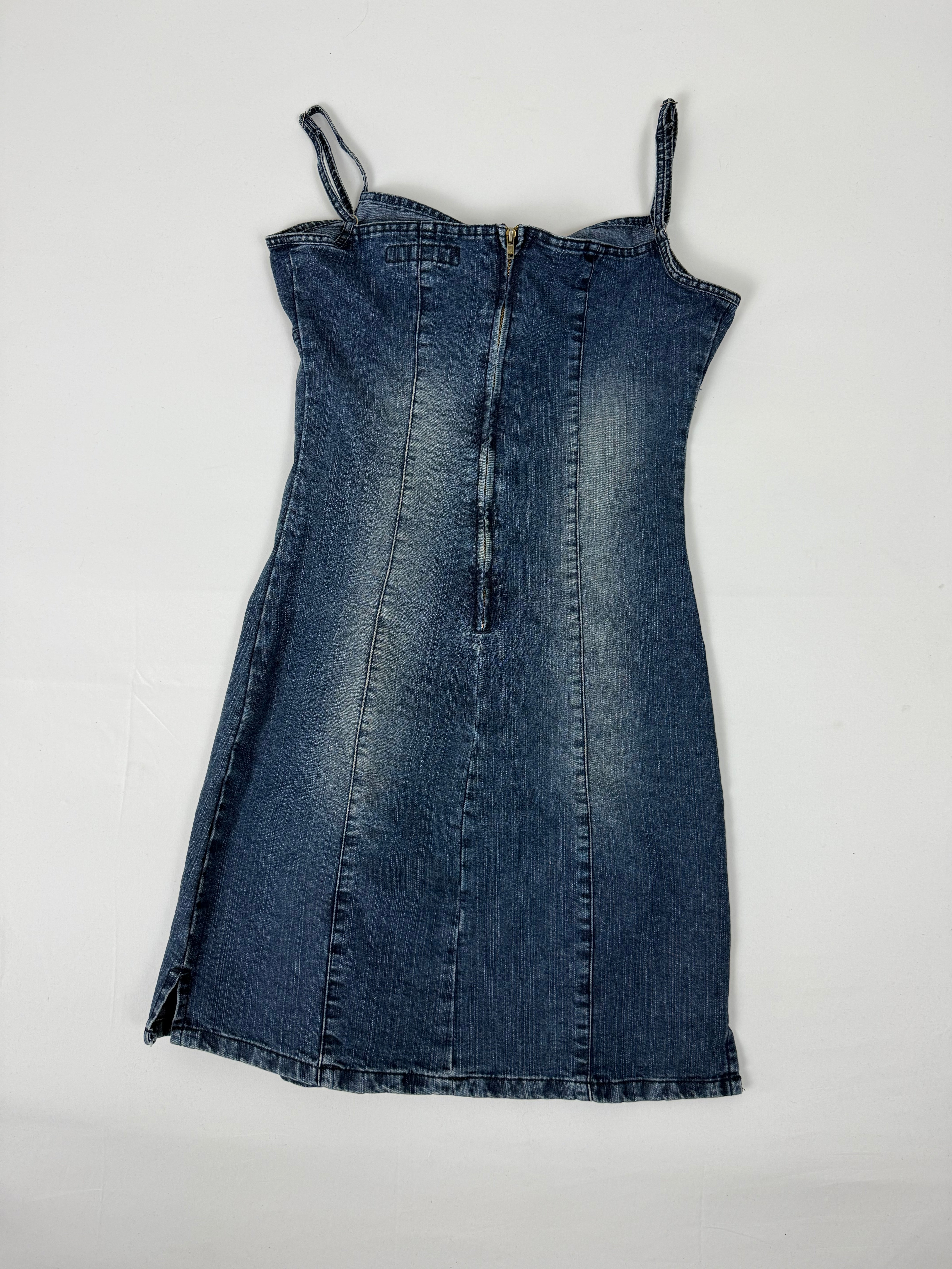 Blue denim tight fit mini dress (S)