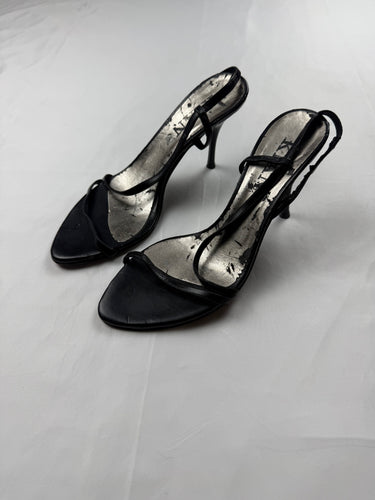 Black real leather heels (37)
