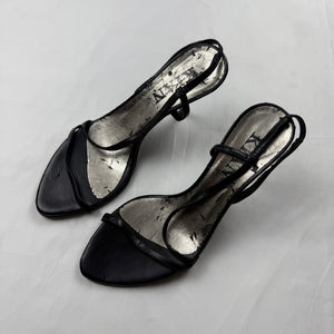 Black real leather heels (37)