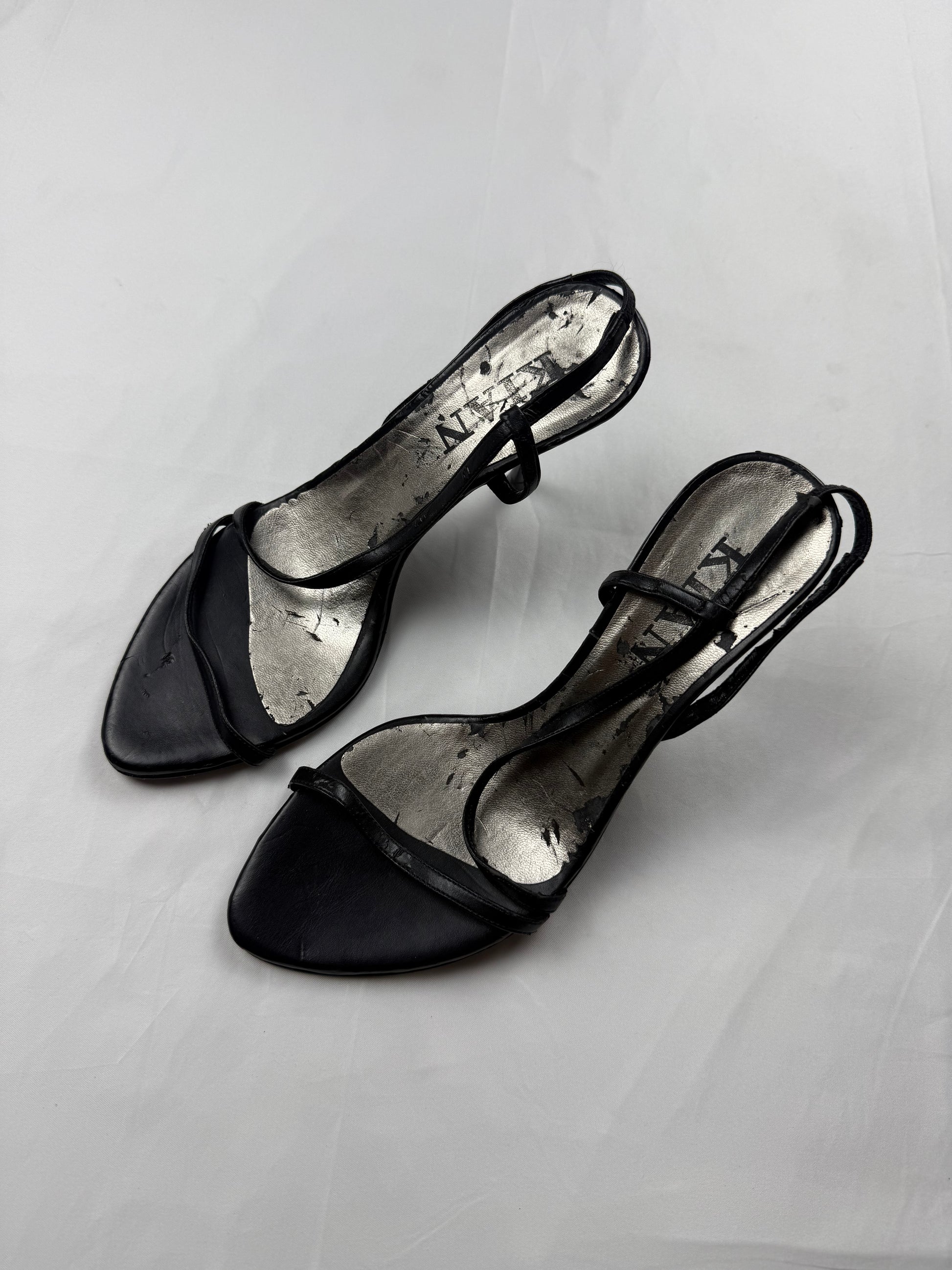 Black real leather heels (37)