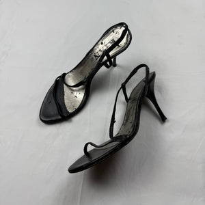 Black real leather heels (37)
