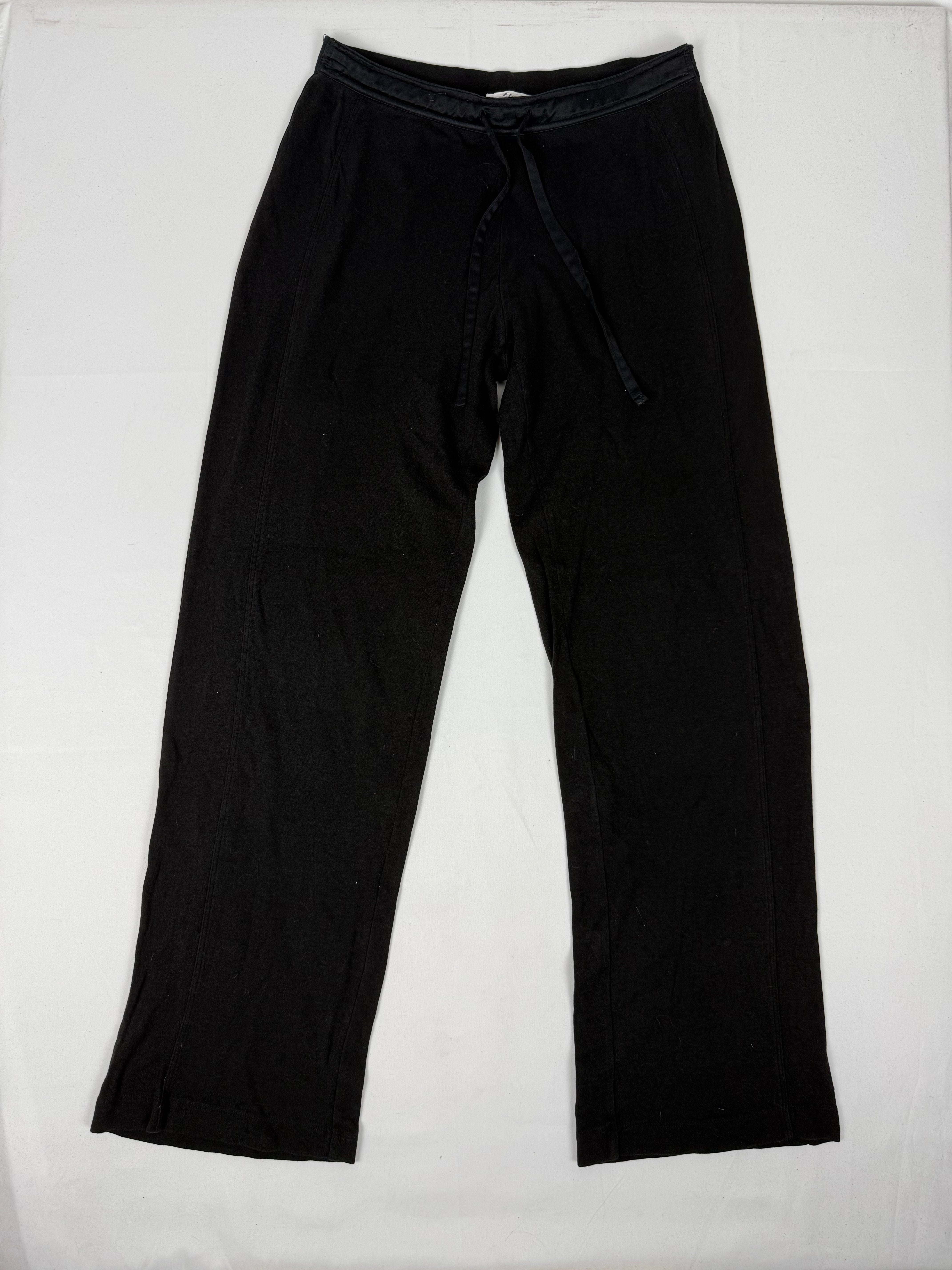 Pantalon droit taille basse en jean noir (XS)