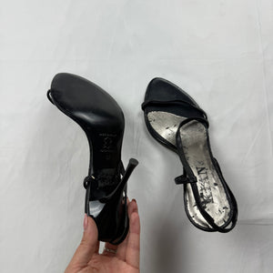 Black real leather heels (37)