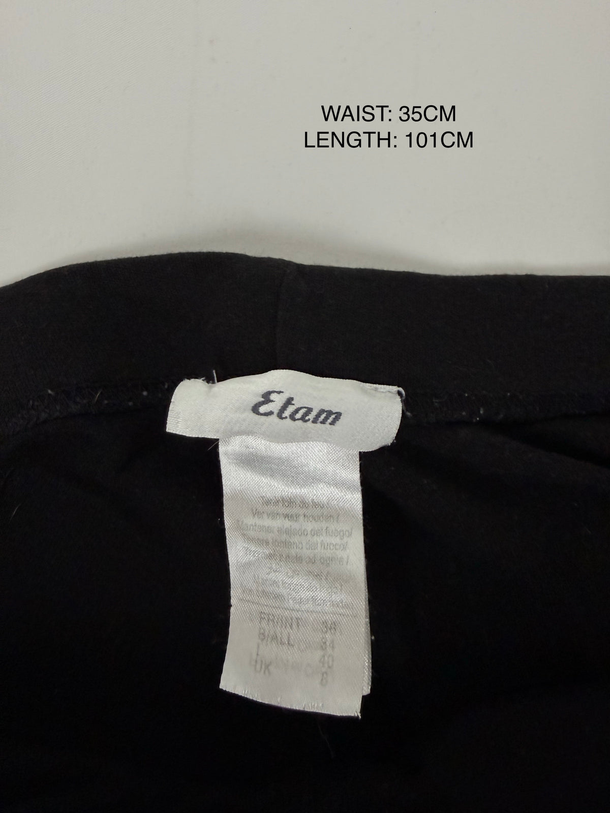 Pantalon droit taille basse en jean noir (XS)