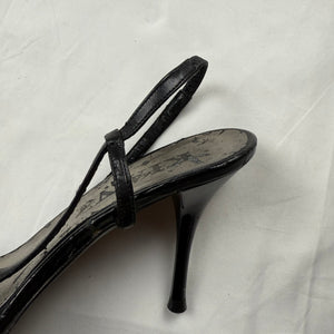 Black real leather heels (37)