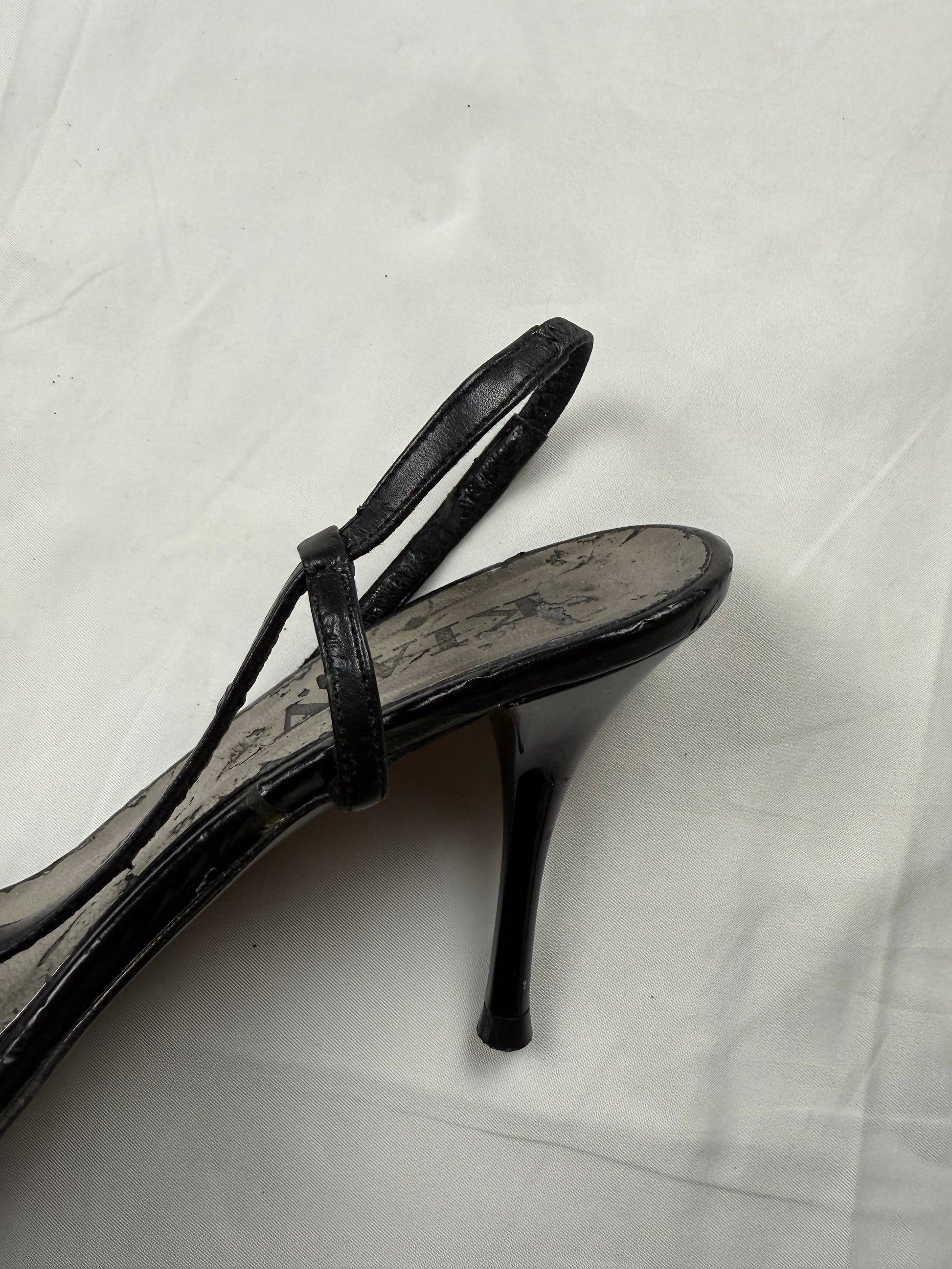 Black real leather heels (37)