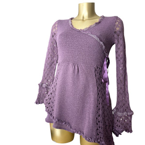Purple embroidered asymmetric jumper (M/L)