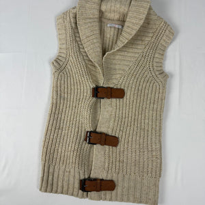 Beige knitted sleeveless cardigan  jumper (XS/S)