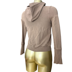 Brown cotton zip up hoodie (S)