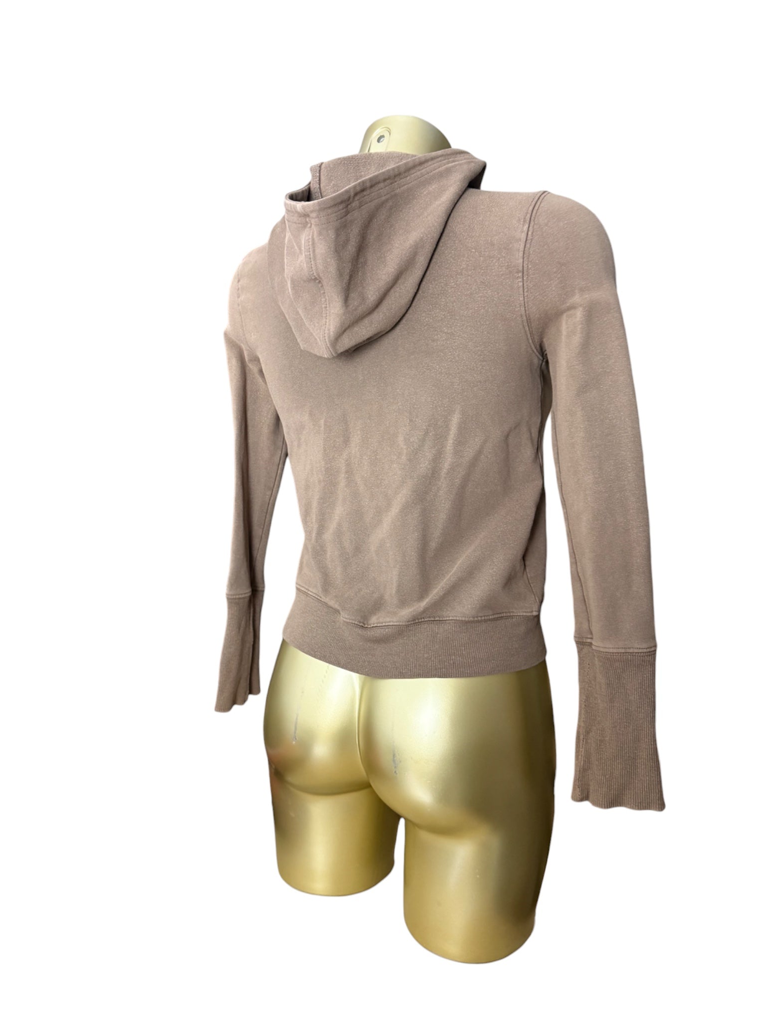 Brown cotton zip up hoodie (S)