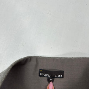 Grey wool mini pleated skirt (M)