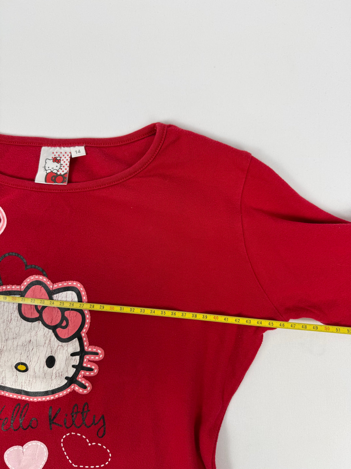 Red kitten cotton long sleeves top (L)