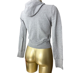 Grey cotton zip up tight fit sweatshirt (S)