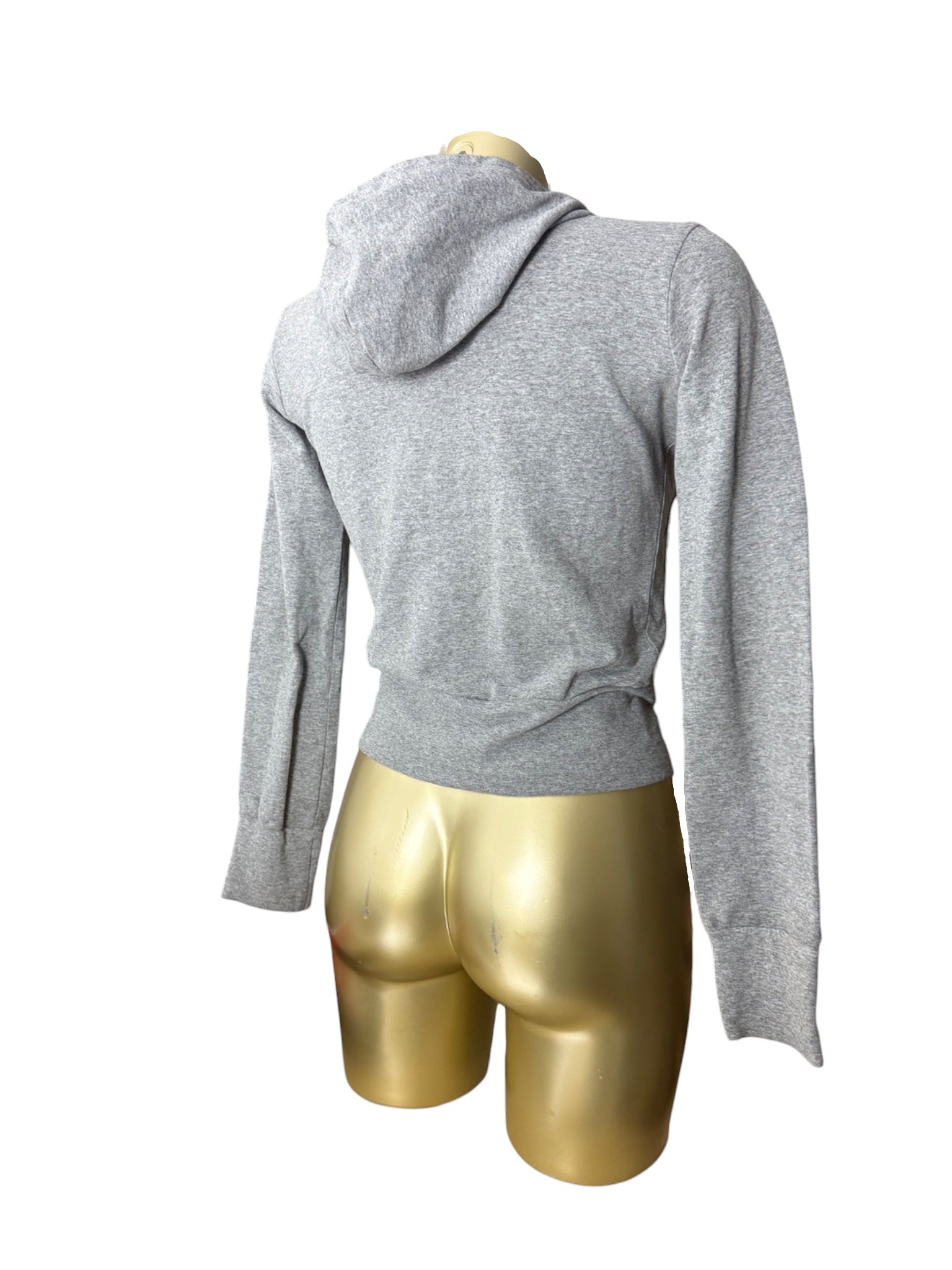 Grey cotton zip up tight fit sweatshirt (S)
