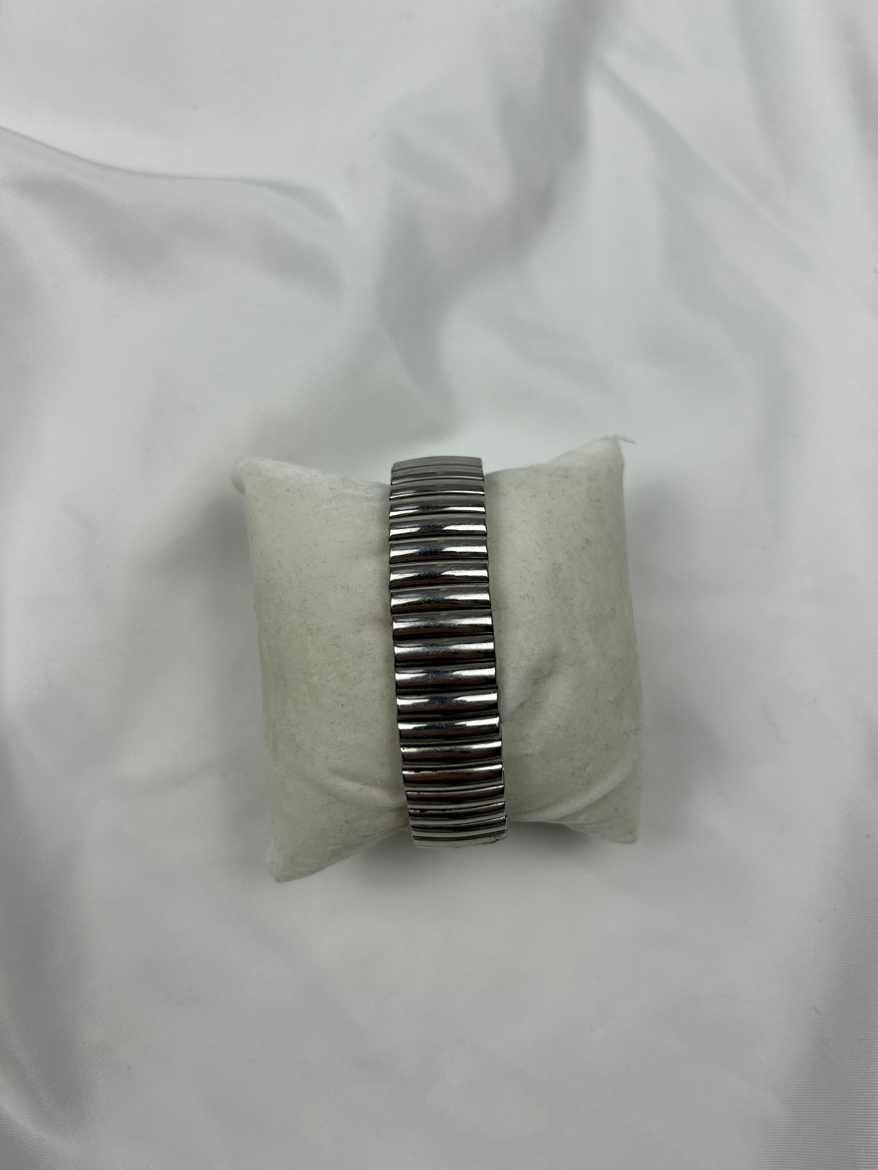 Vintage stainless steel silver elastic bracelet watch jewelry