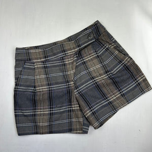 Brown check print office low rise mini short (M)