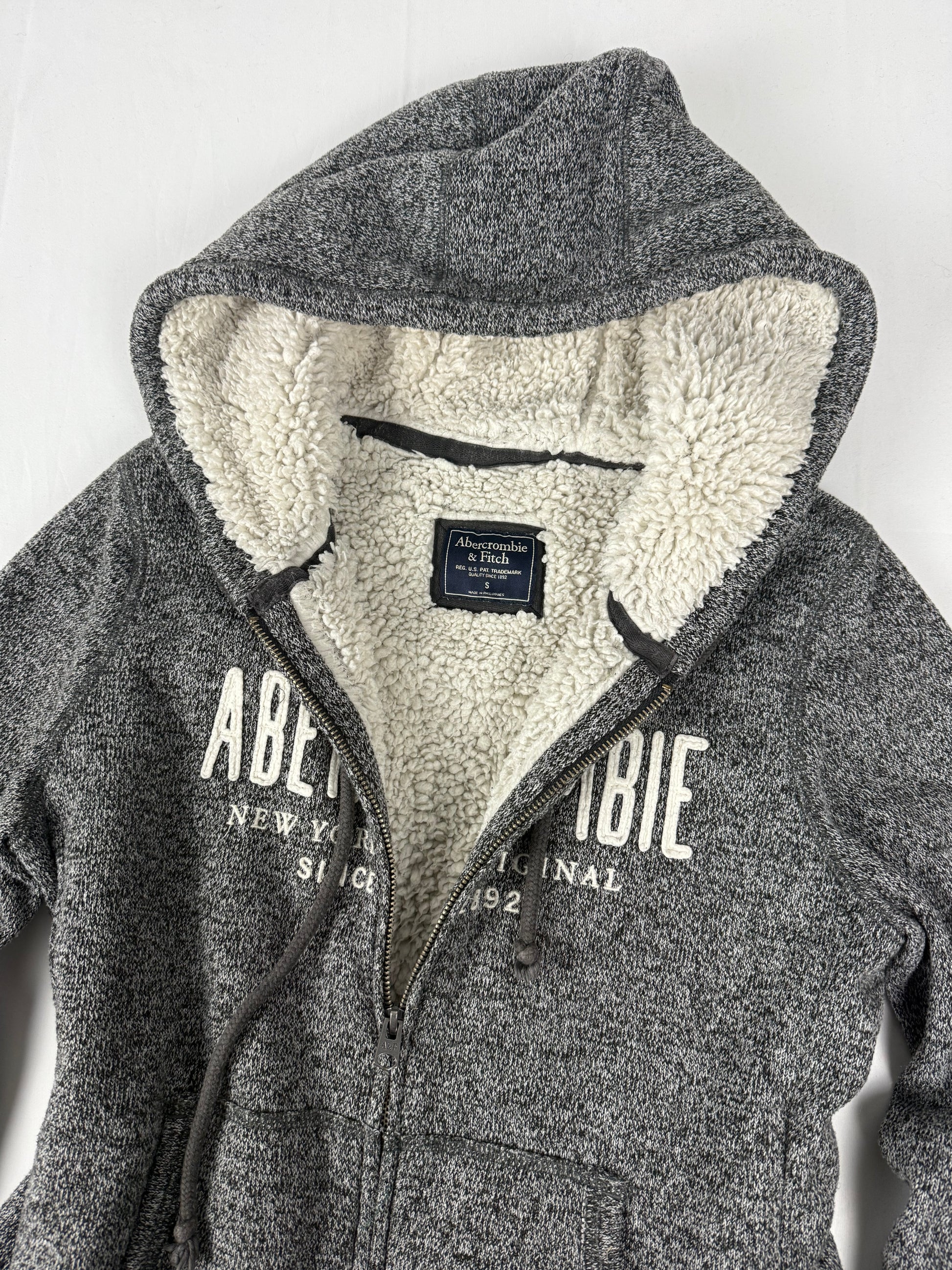 Grey inside fleece cotton hoodie (S)