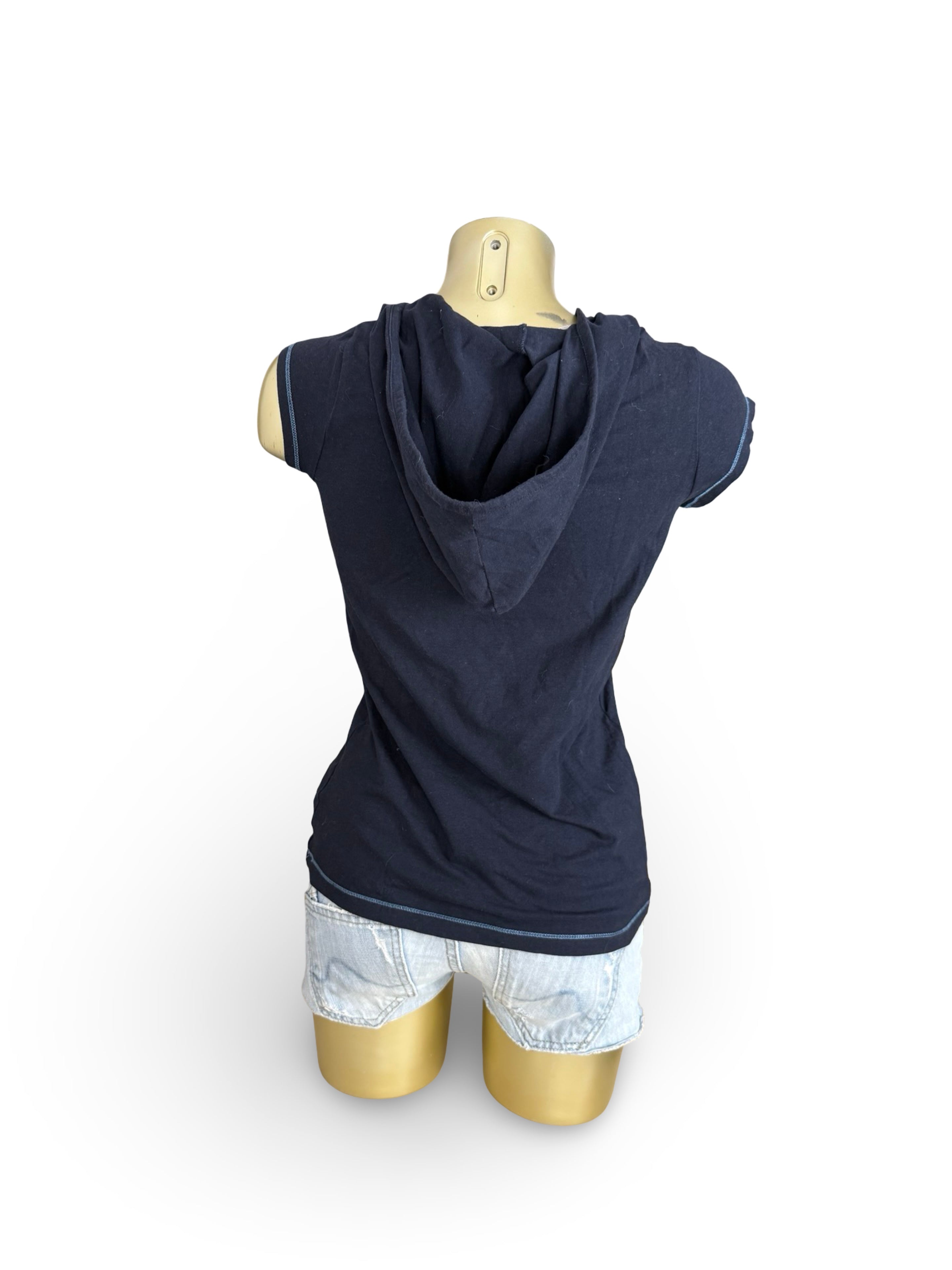 Navy hooded activewear tee (S)