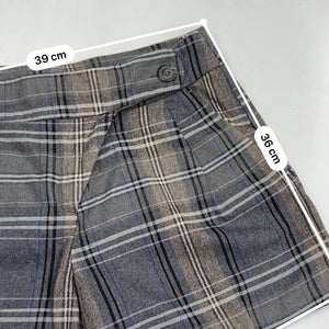 Brown check print office low rise mini short (M)
