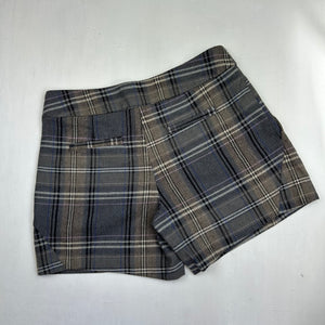Brown check print office low rise mini short (M)