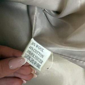 Beige zip up wool neck puffer jacket (M/L)