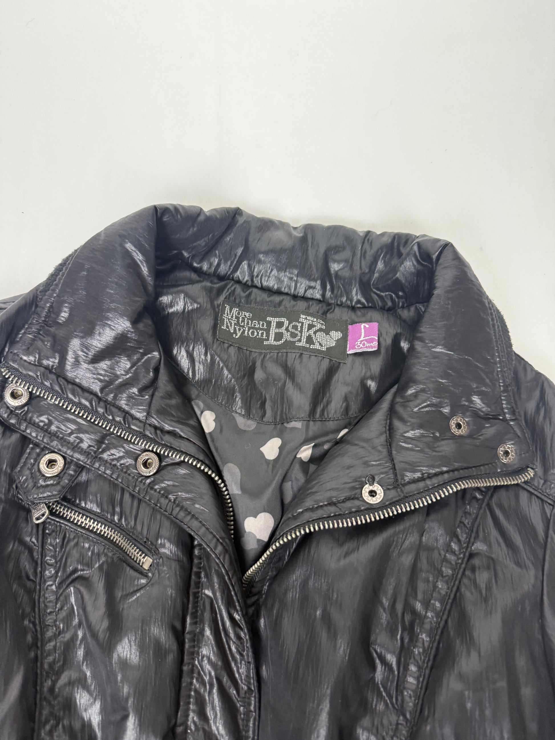 Black tight fit puffer jacket (L)