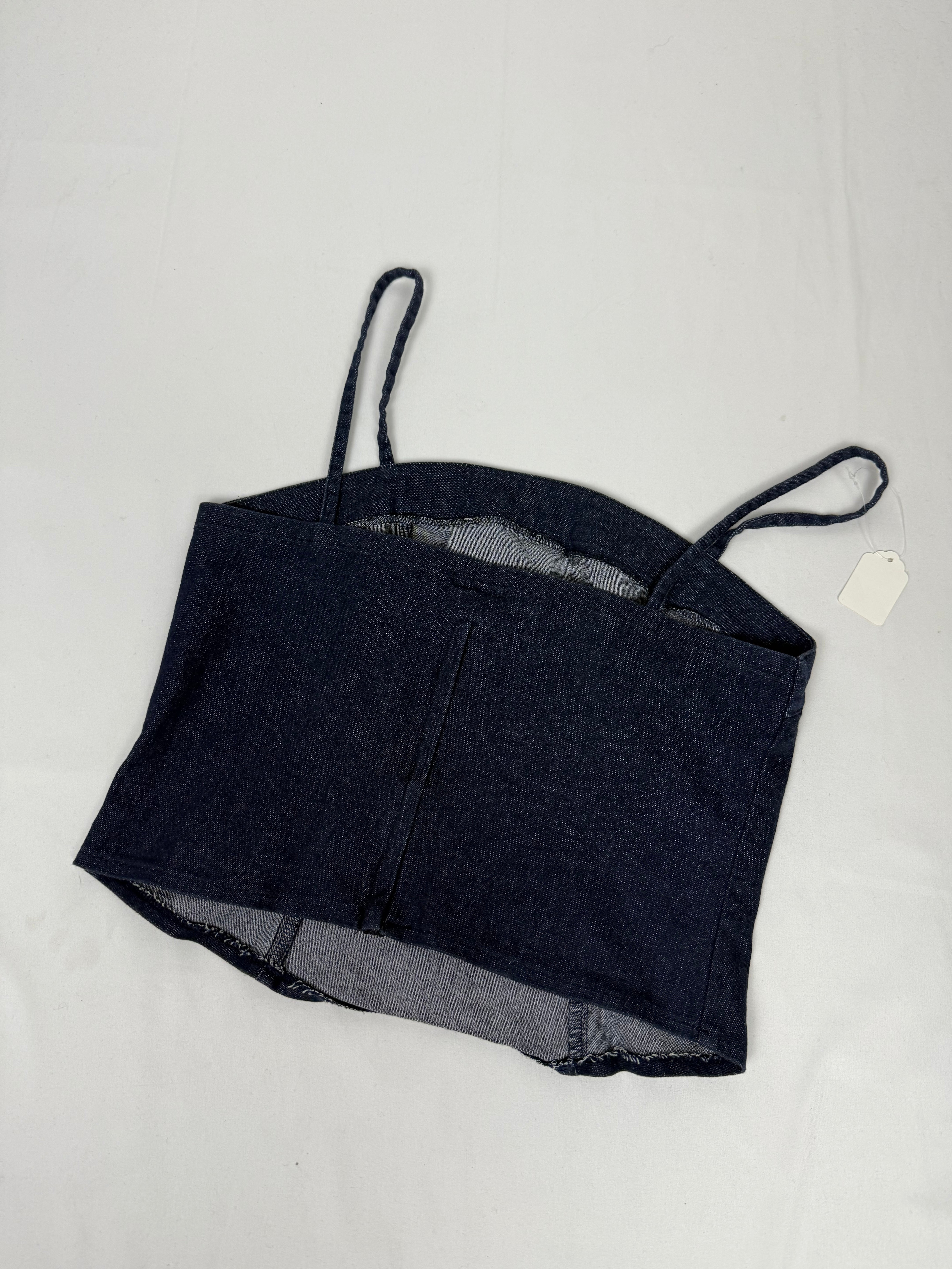 Navy denim cami top (M)