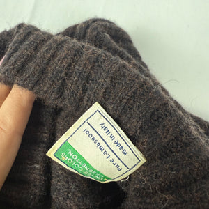 Brown 100% lambswool turtleneck winter jumper (M/L)