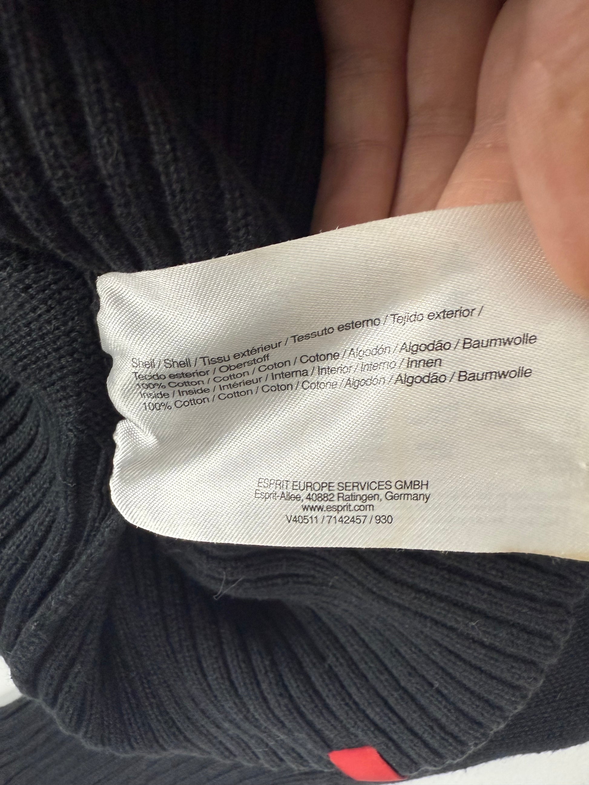 Black 100% cotton V neck tight fit wrap cardigan jumper (M)